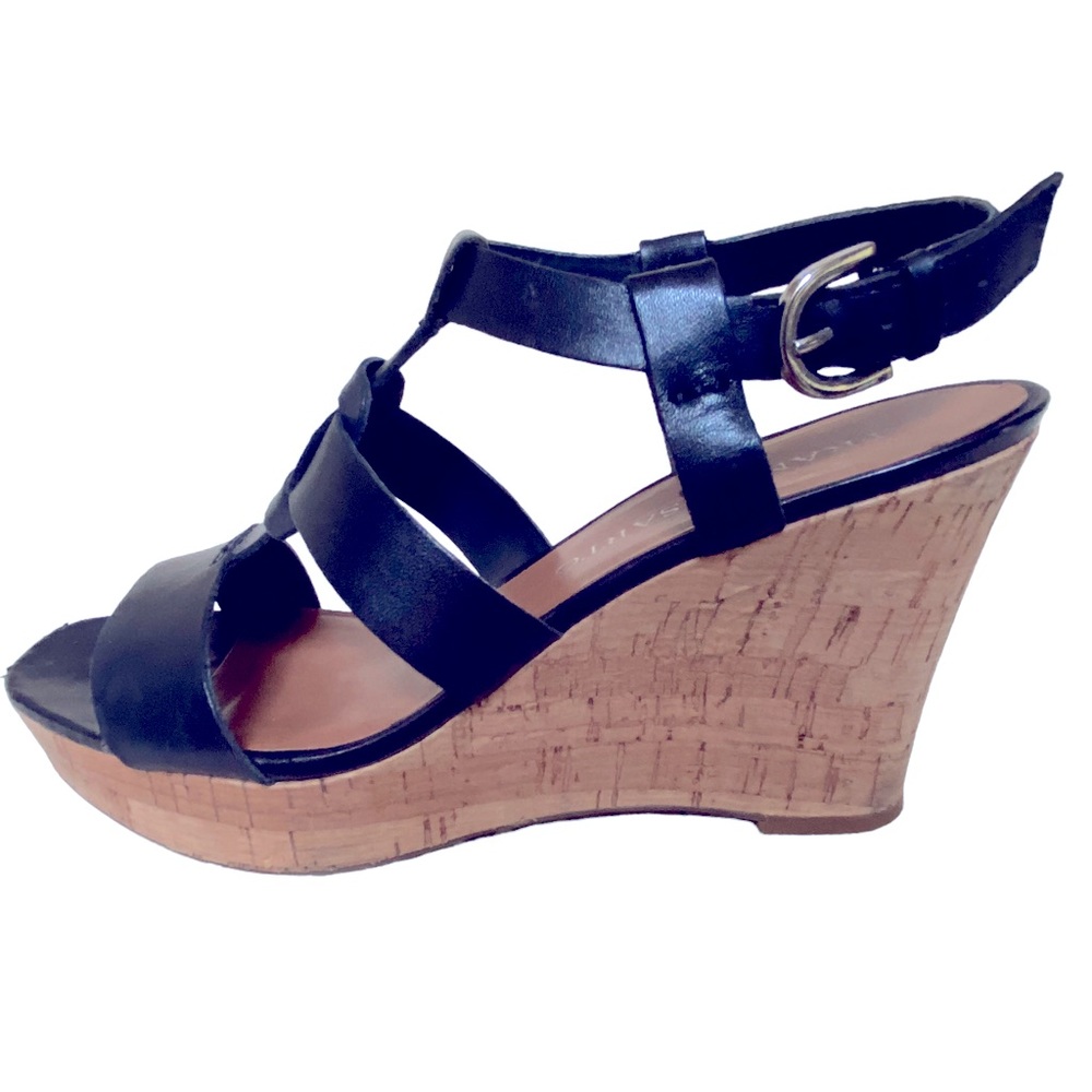 Franco Sarto Leather Cork Wedge Sandals